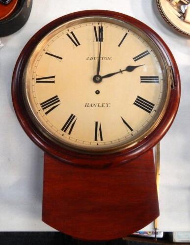 A Victorian mahogany cased drop-dial wall clock by J Dutton of Henley