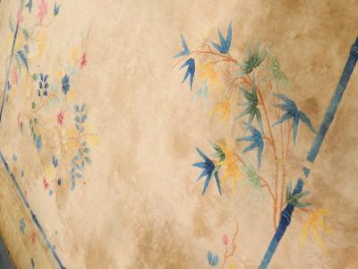 A Chinese floral mushroom ground rug