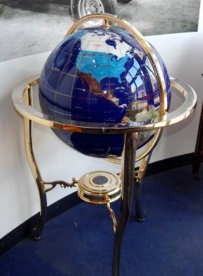A hardstone set terrestial globe