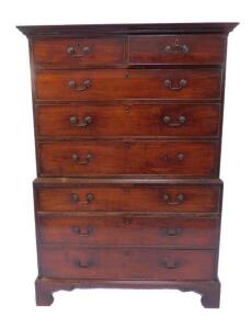 A George III mahogany chest on chest