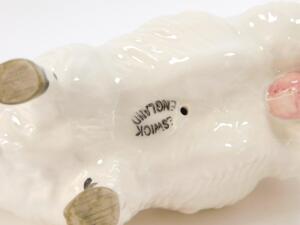 Five Beswick pottery figures modelled as sheep. - 2
