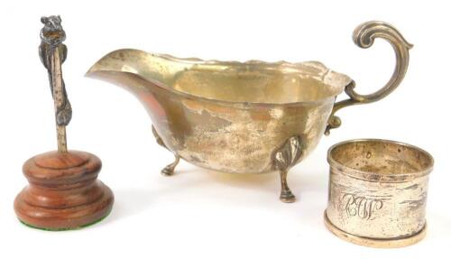 A George V silver sauce boat