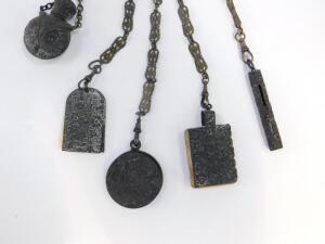 A late 19thC brass chatelaine - 2