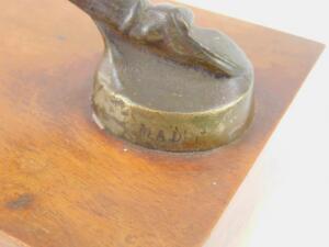 A mid 20thC patinated brass figure of a rugby player - 2