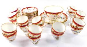 A mid 19thC porcelain part tea and coffee service