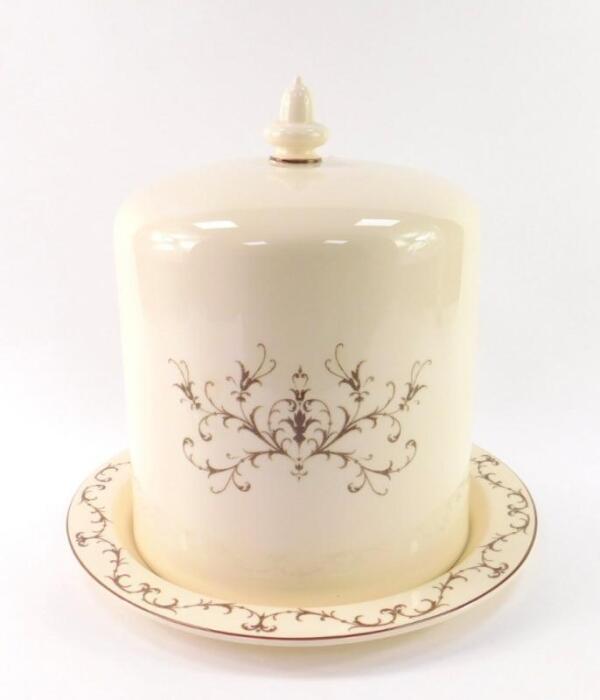 A Wedgwood Queen's ware cheese bell and stand