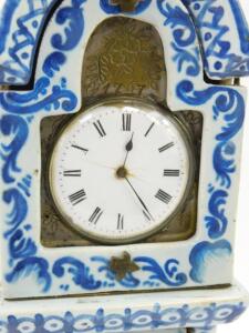 A Dutch Delft ware 19thC miniature longcase clock - 3