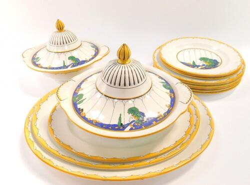 An Adderley ware pottery part dinner service