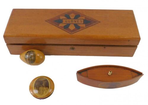 An oak glove box