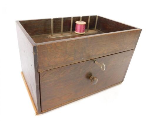 A mid 20thC oak industrial machinist's work box