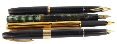 A Sheaffer black cartridge pen with a 14ct gold nib