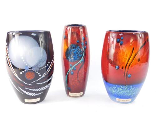 Three Alan Clarke studio pottery vases