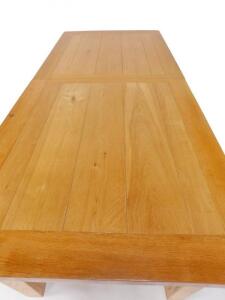 An oak plank top draw leaf dining table - 2