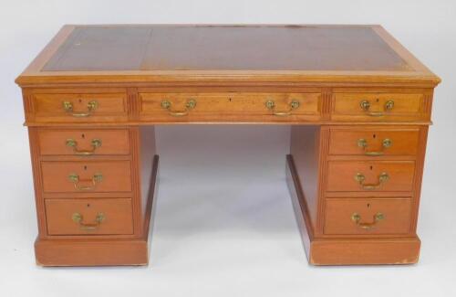 A Victorian mahogany twin pedestal desk