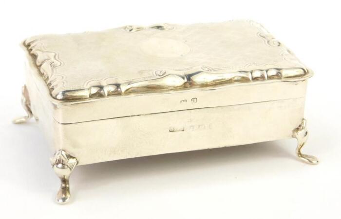 An Edward VII silver jewellery casket