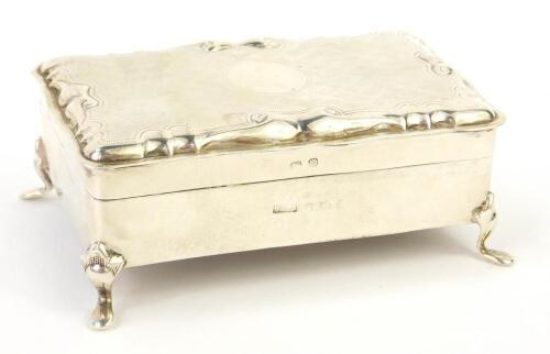 An Edward VII silver jewellery casket