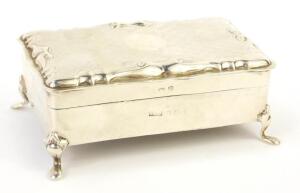An Edward VII silver jewellery casket