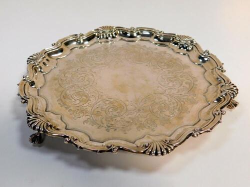 A Victorian silver salver