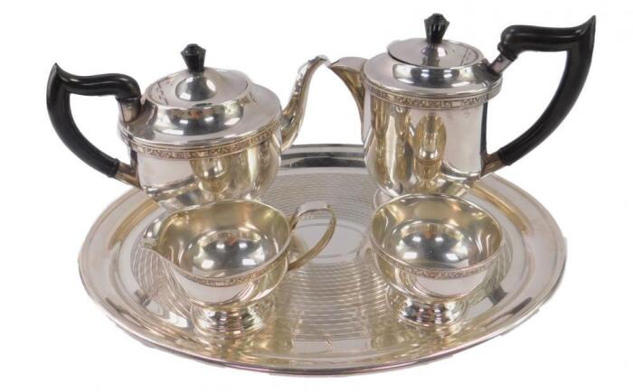 A Viners silver plated four piece tea set