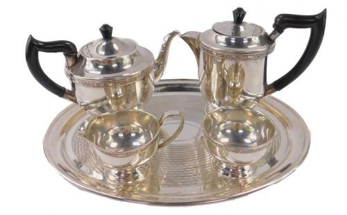 A Viners silver plated four piece tea set