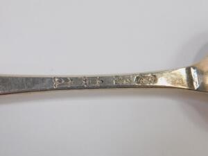 A George II silver dessert spoon - 2