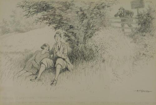 Albert Talbot Smith (b.1877). Farmer and Youth cartoon