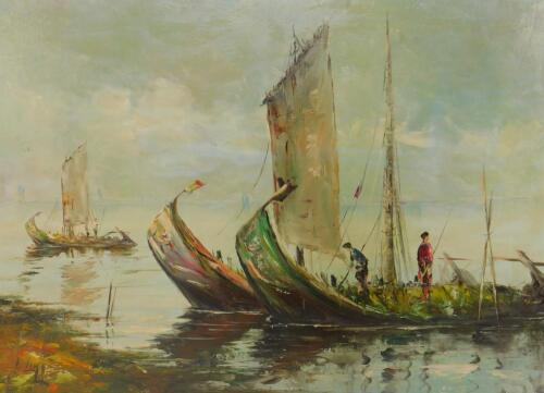 H Key (20thC). Venetian fishing boats on the lagoon