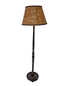 An early 20thC black japaned lacquer standard lamp