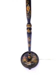 An early 20thC black japaned lacquer standard lamp - 2