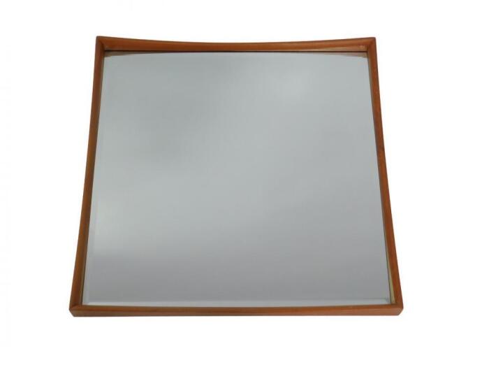 A Danish 1960's teak framed square wall mirror