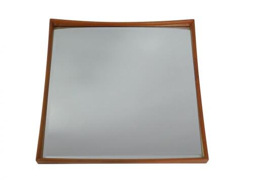 A Danish 1960's teak framed square wall mirror