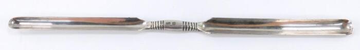 A Victorian silver plated marrow scoop