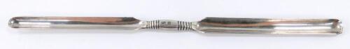 A Victorian silver plated marrow scoop