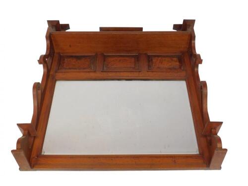A Victorian oak and burr oak overmantel mirror