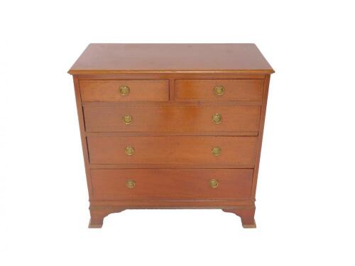 An Edwardian mahogany and line inlaid dressing chest