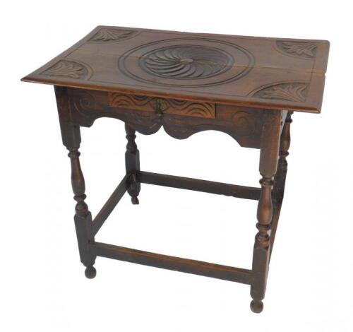 A 19thC oak side table