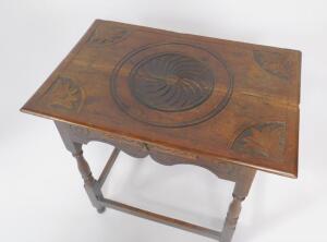 A 19thC oak side table - 2