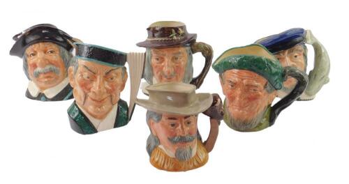 Six Royal Doulton large character jugs