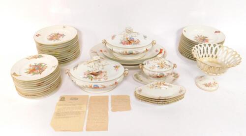 A French late 19th porcelain part dinner service