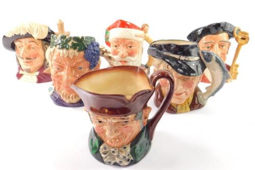 Six Royal Doulton large character jugs