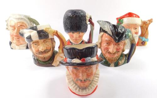 Six Royal Doulton large character jugs