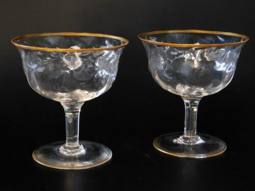 A pair of Webb cut glass pedestal sweetmeat dishes