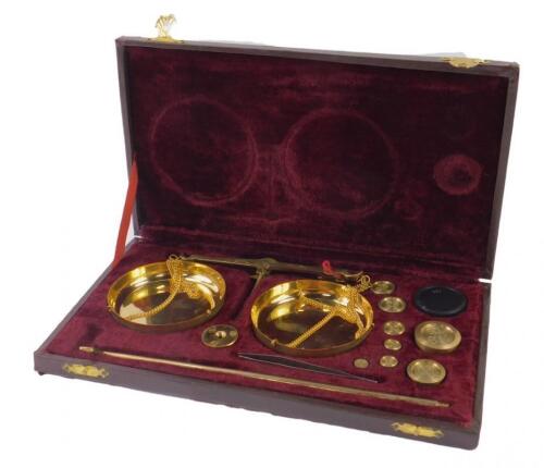A set of Indian brass gold scales