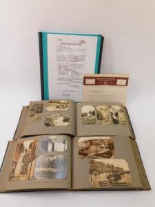 Two albums of postcards photographs and printed ephemera