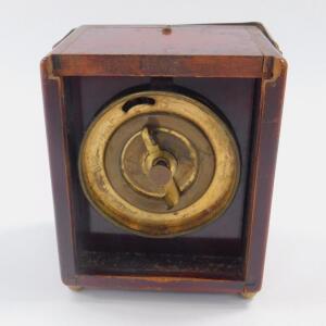 A Continental late 19thC mahogany cased travel clock - 2
