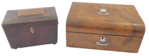 A Victorian walnut workbox