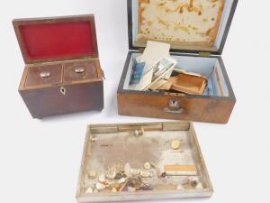 A Victorian walnut workbox - 2