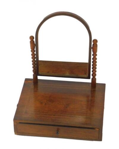 A Victorian rosewood toilet mirror