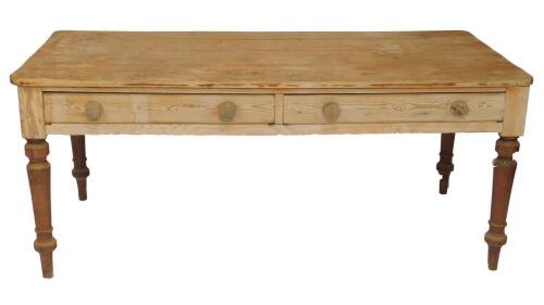 A Victorian pine kitchen table