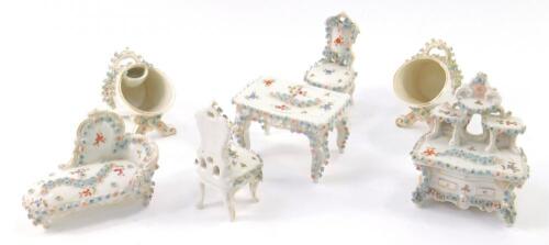 A group of Continental porcelain later 19thC miniatures